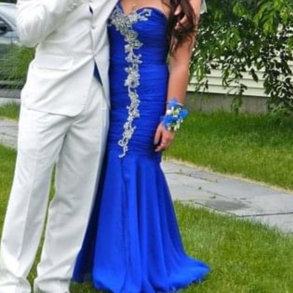 Jovani evening prom gown in royal blue - Picture 5 of 10